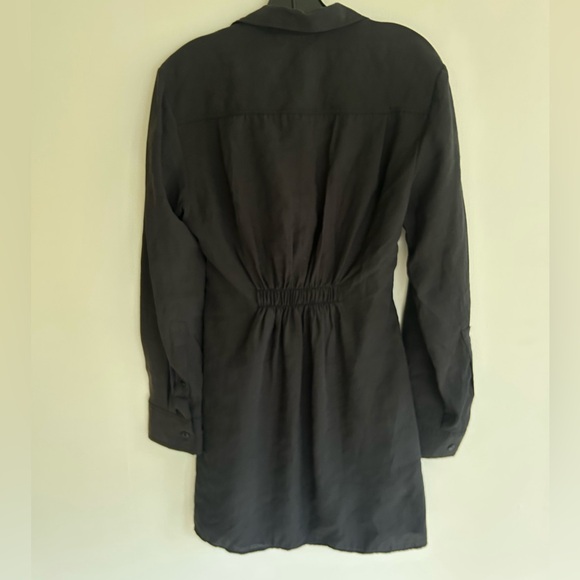 NWT ZARA Faux Wrap Long Sleeve Collared Mini Shirt Dress Scandi Minimalist Sz XS - Picture 12 of 16